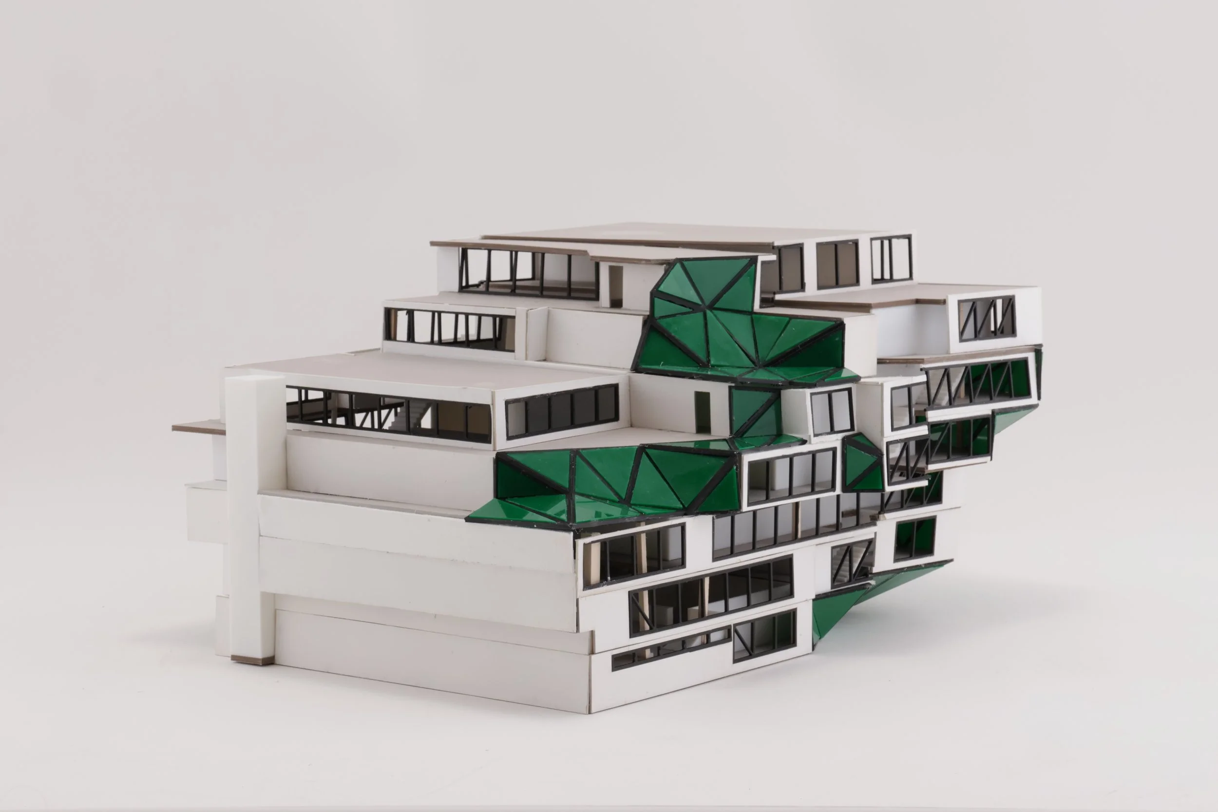 Image of recreation center doll house model north corner facade