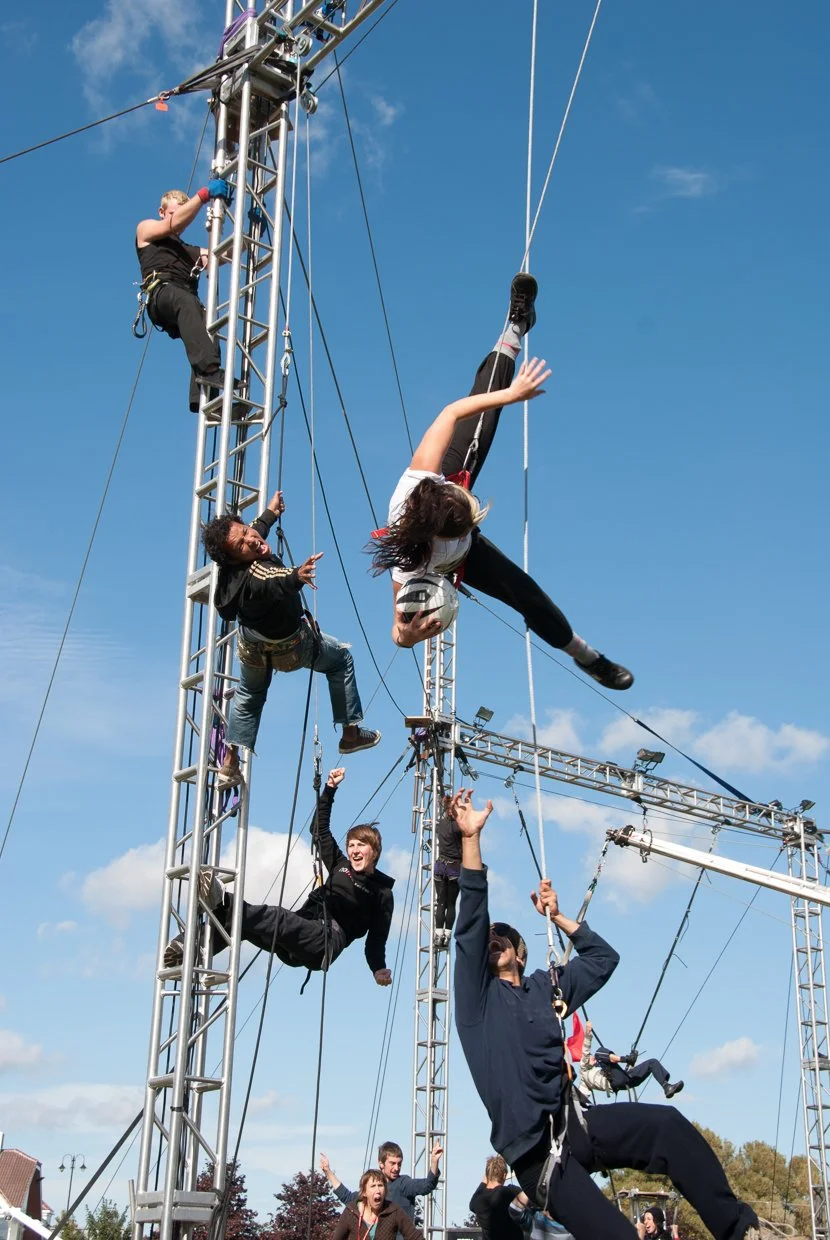 A game, 'airball,' was invented for aerialists to play