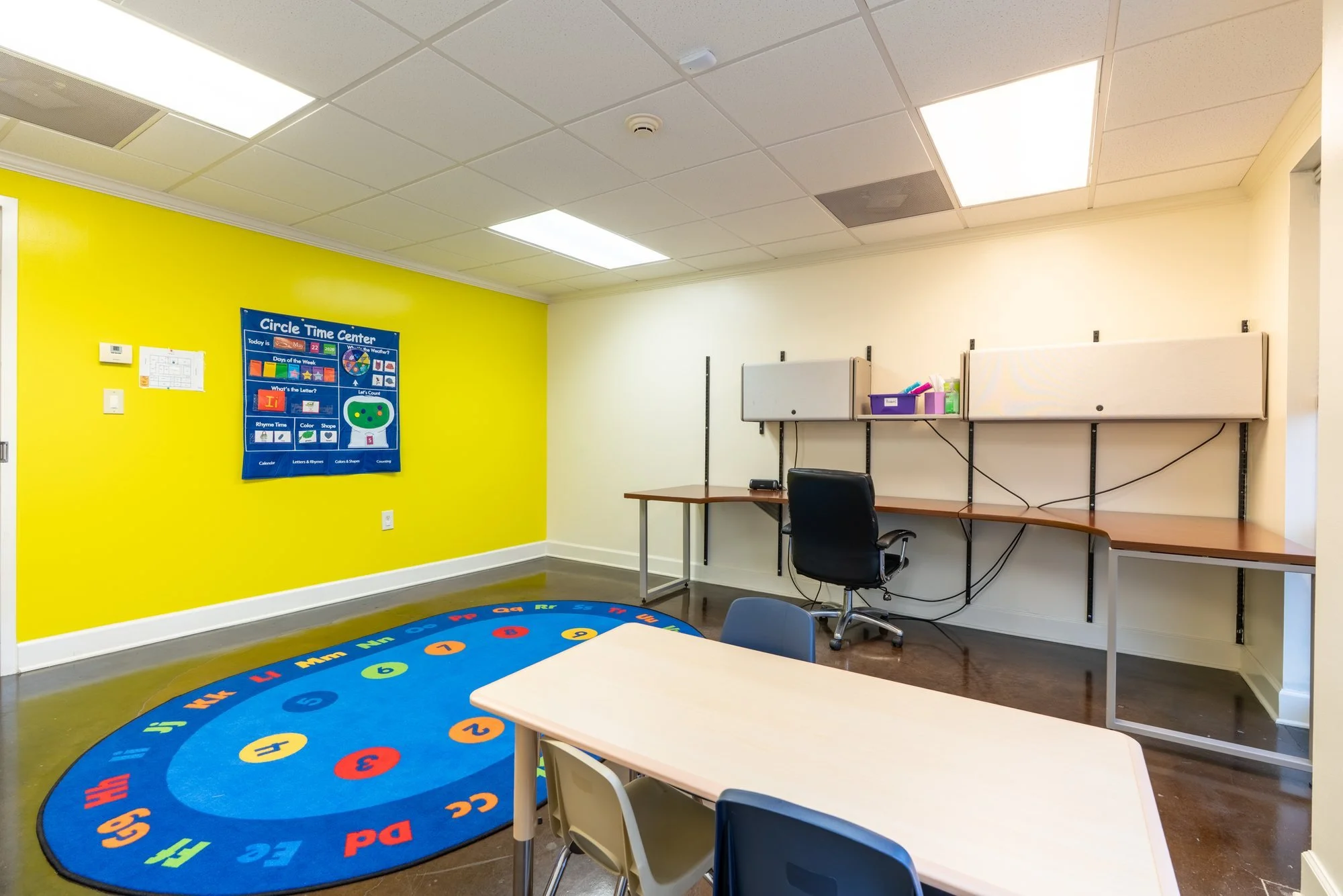 Classroom with circle time board at StarBright Centers