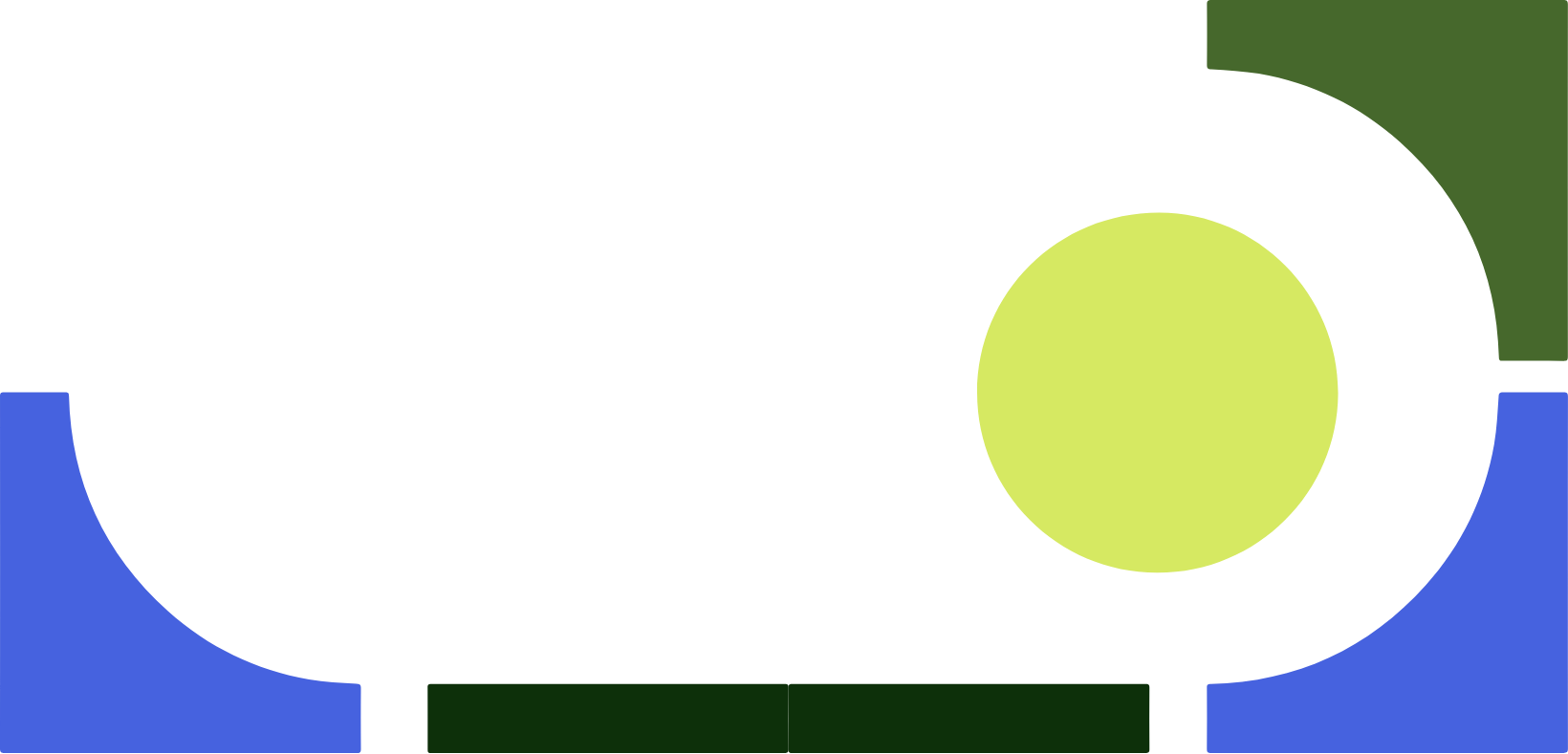 Simplified diagram showing a black circle with a large yellow circle inside, connected to green and blue sections on either side.