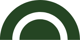 Two dark green half circles forming a bridge shape.