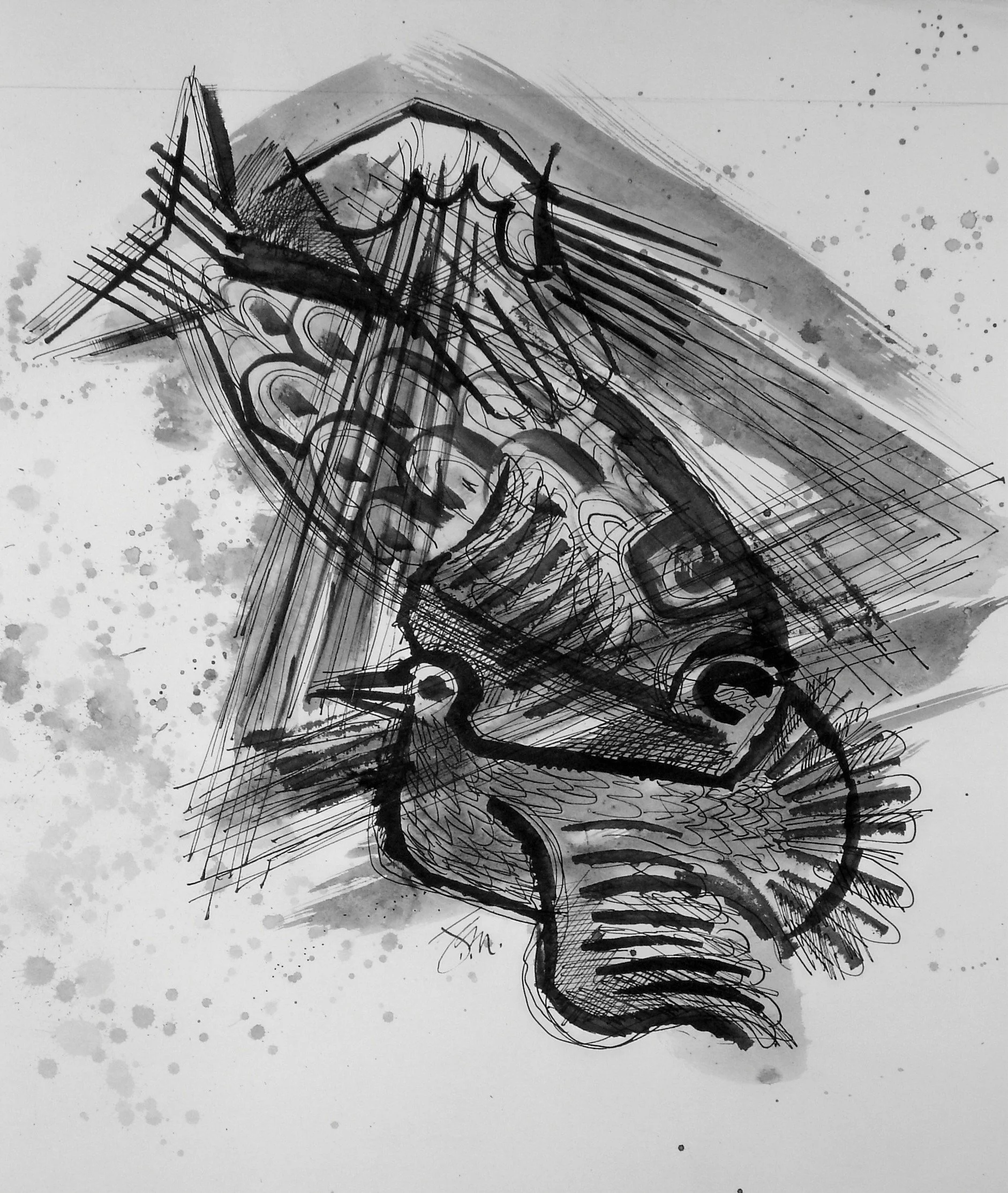 Holy Trinity 
c. 1969 
 Pen & Ink  – Signed 
12” X 18” 
John C. Menihan (1908–1992)  
Availability: 
• Original: In Private Collection / Available 
• Limited Edition Prints: Available in editions of 50 
 TAGS: Liturgical