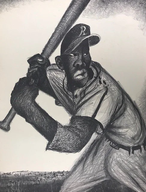 Slugger 
c. 1958 
 Lithograph  – Unsigned 
21” X 16” 
John C. Menihan (1908–1992)  
Availability: 
• Original: In Private Collection 
• Limited Edition Prints: Unavailable 
 TAGS: People, Caricature