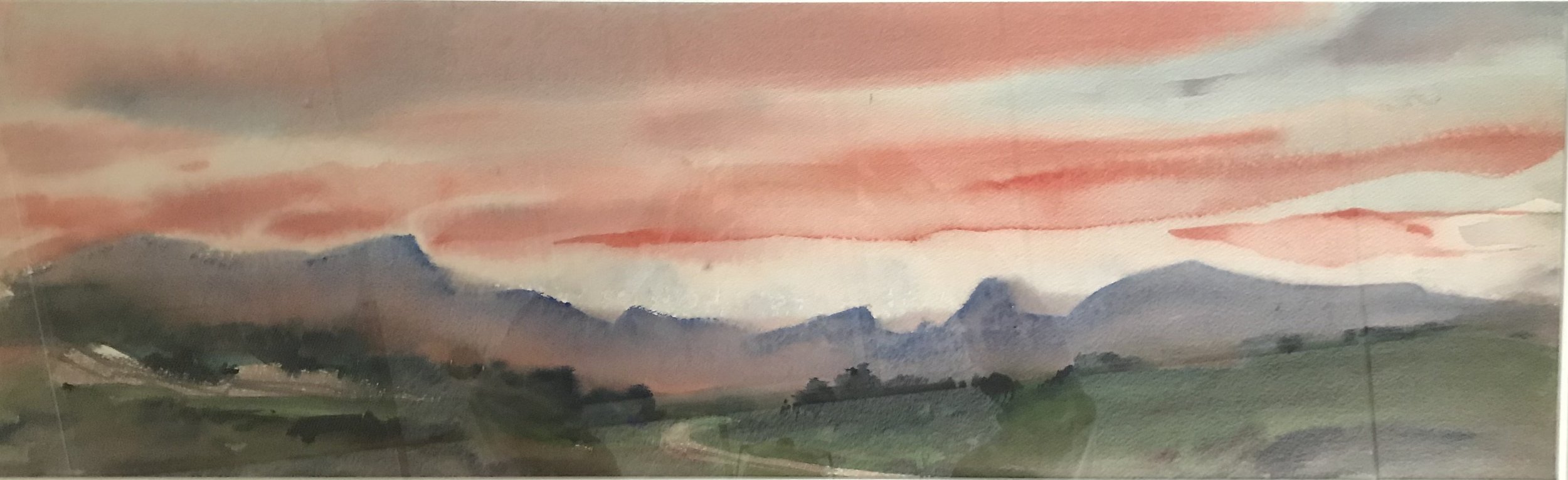  Road Into Ouray 
c. 1963 
 Watercolor  
13” X 32” – Unsigned 
John C. Menihan (1908–1992)  
Availability: 
• Original: In Private Collection / NFS 
• Limited Edition Prints: Available in editions of 50 
 TAGS: Colorado, Landscape 