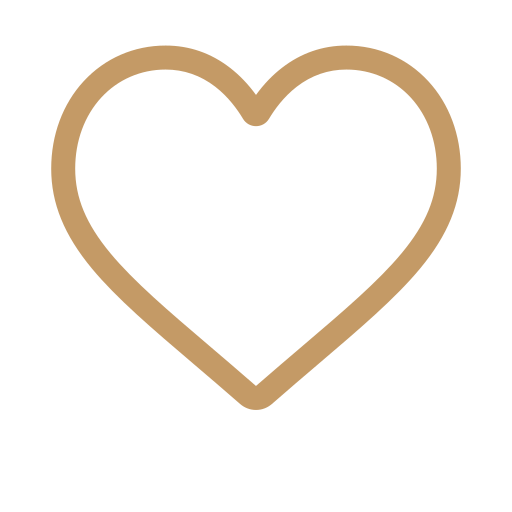 Outline of a heart with a beige border on a black background.