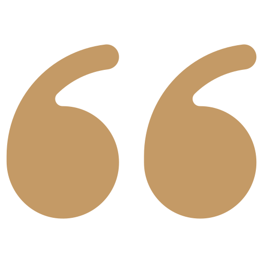 A pair of brown quotation marks.