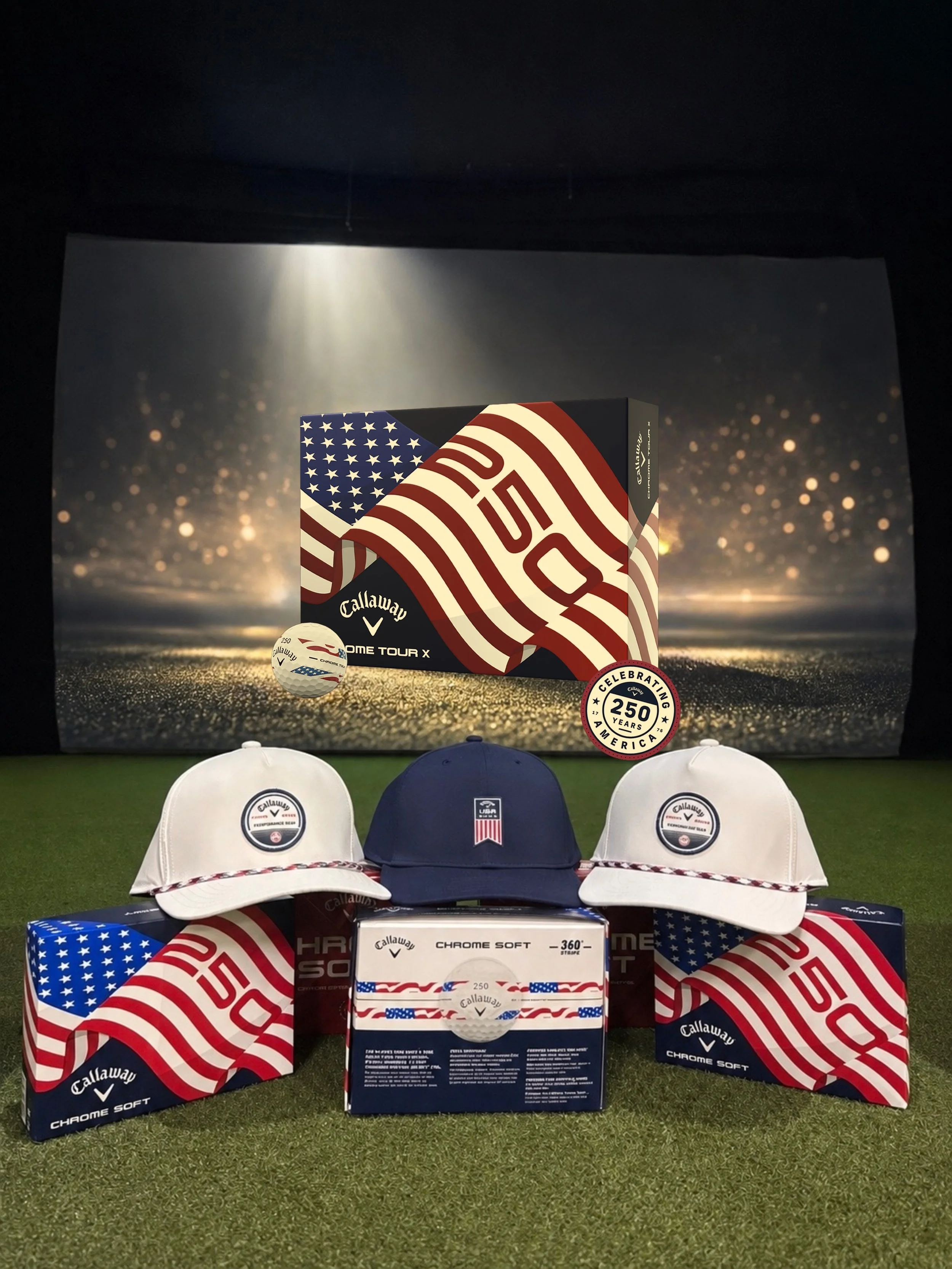 🇺🇸 Team Hat or Team Chrome Soft? Drop a 🧢 or ⛳️ below.

Celebrate 250 years of America with @callawaygolf limited-edition 250th Anniversary collection.

The Special Edition Chrome Soft golf balls feature Callaway&rsquo;s popular 360&deg; Stripe te