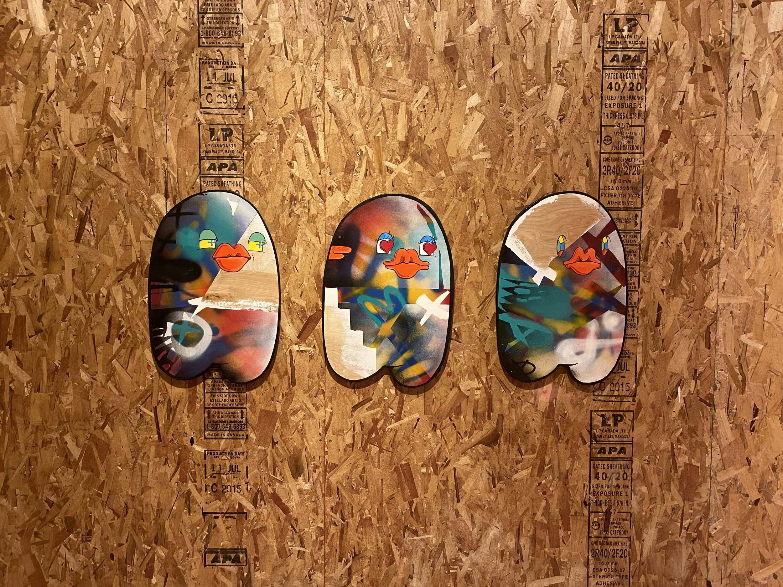 Eleanor, Gertrude & Dorothy, 2020
mixed media on wood, 24" x 18"

(Install picture)