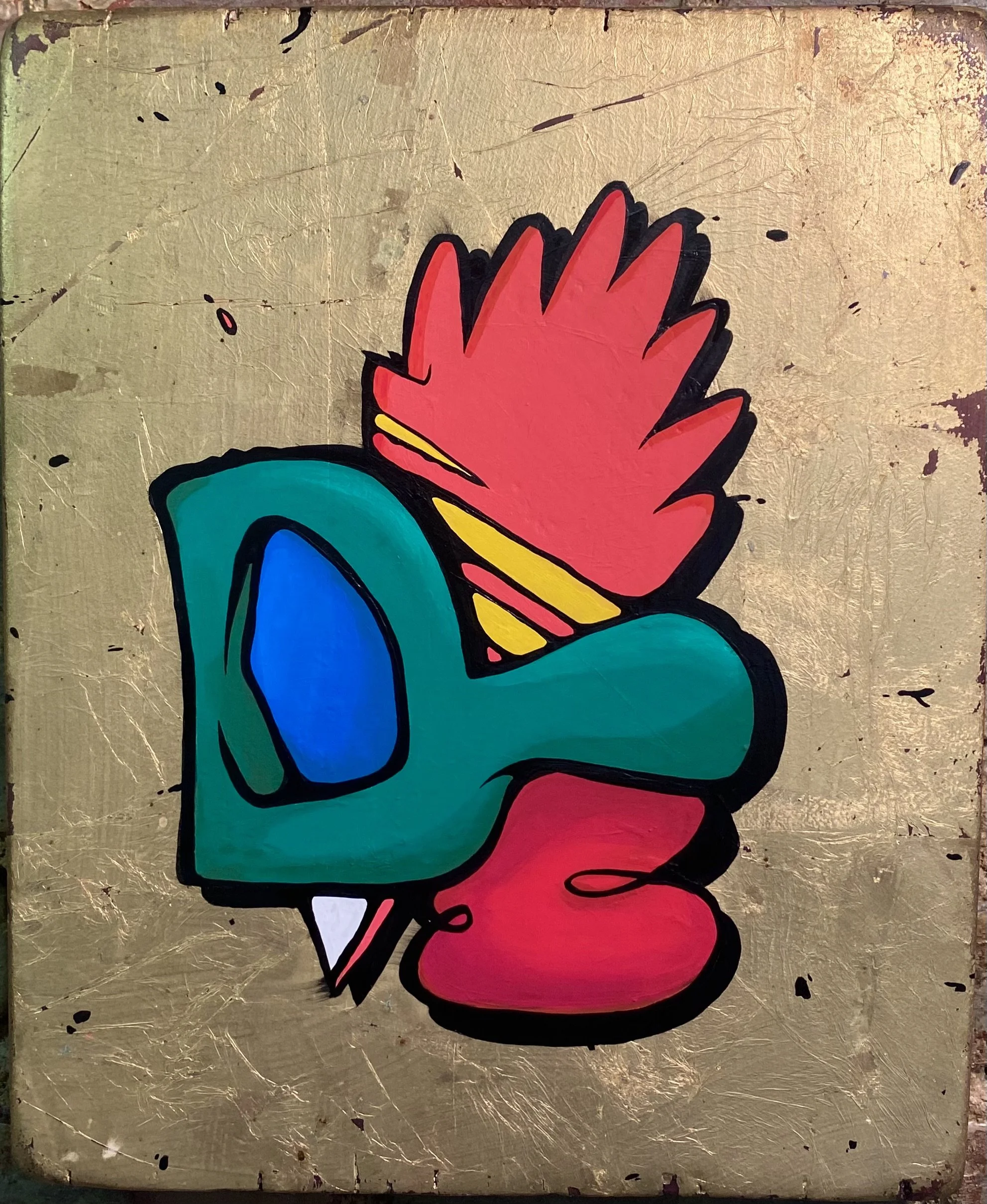 Green Thumb, 2025
acrylic on wood panel with gold leaf, 15.5" x 13"
collaboration wth Evan Major

sold