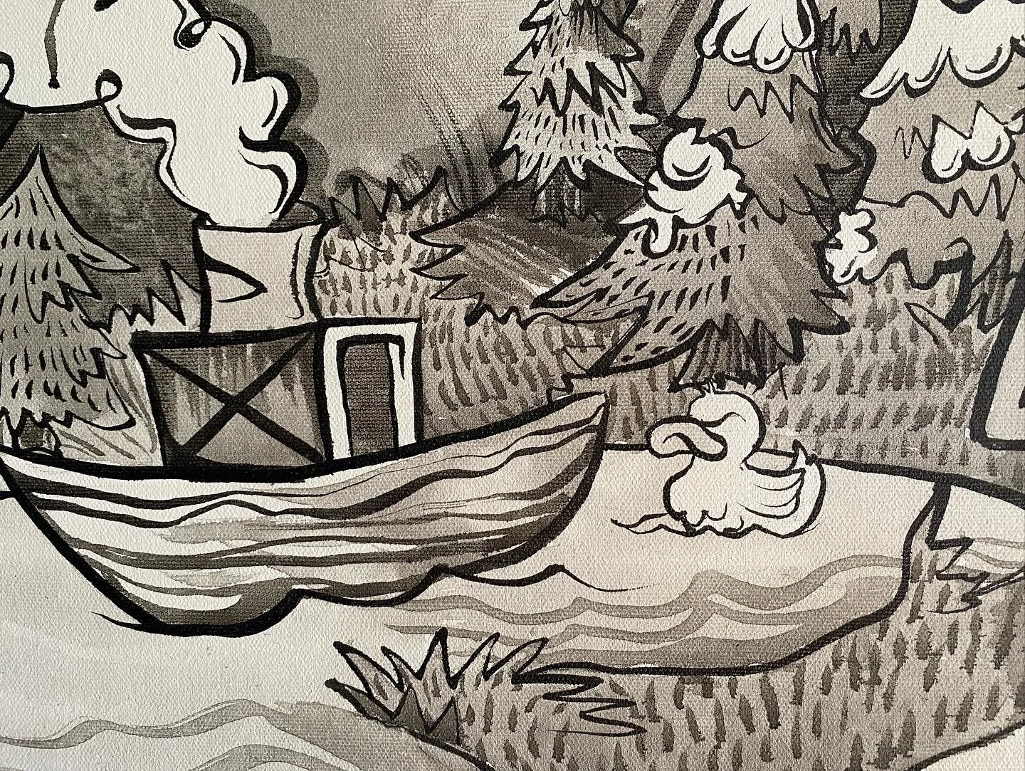 Starstruck, 2022
ink on canvas, 32" x 64"
(detail shot)
$1,200