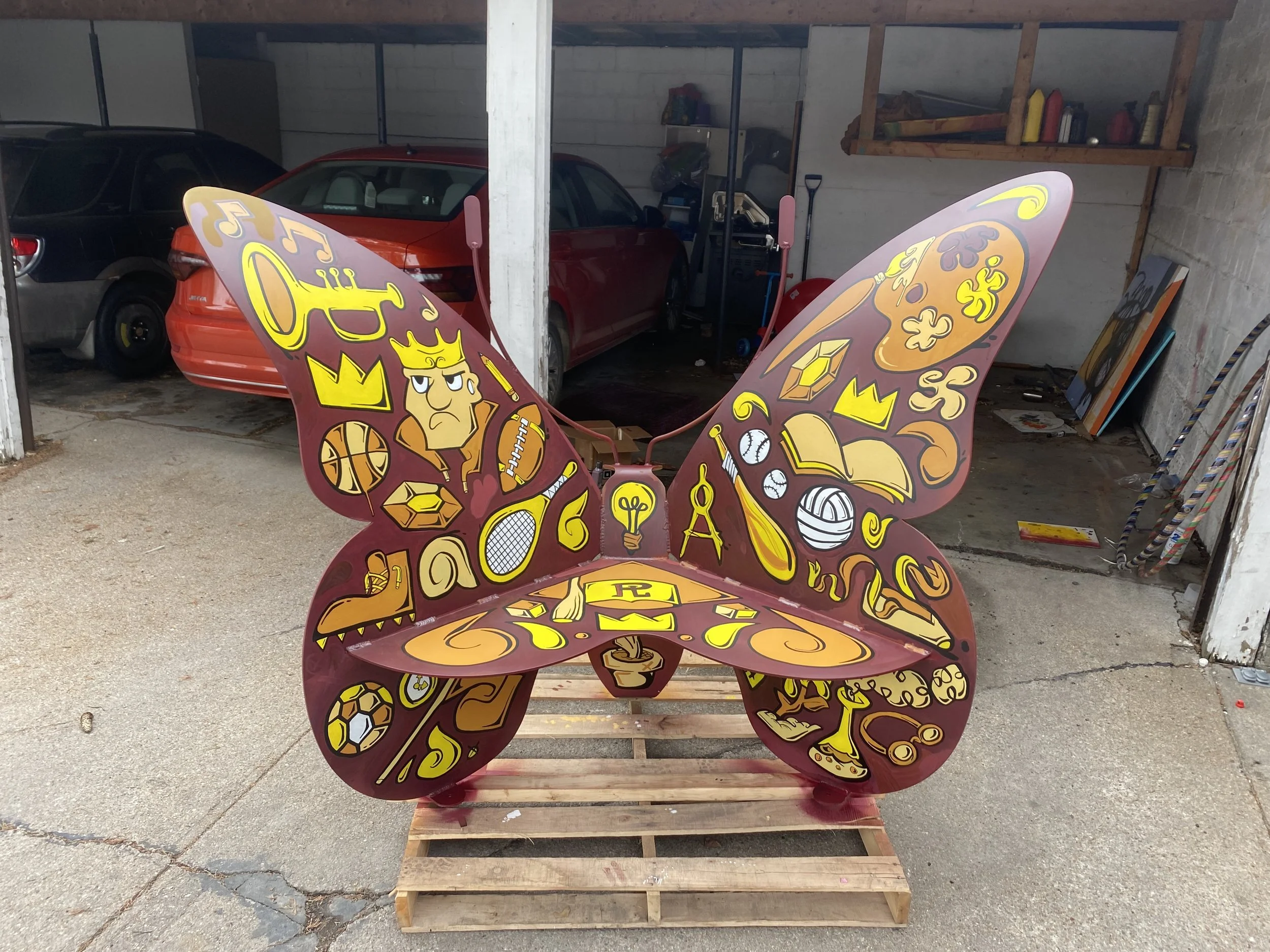 Painted bench for Papillion LaVista High School