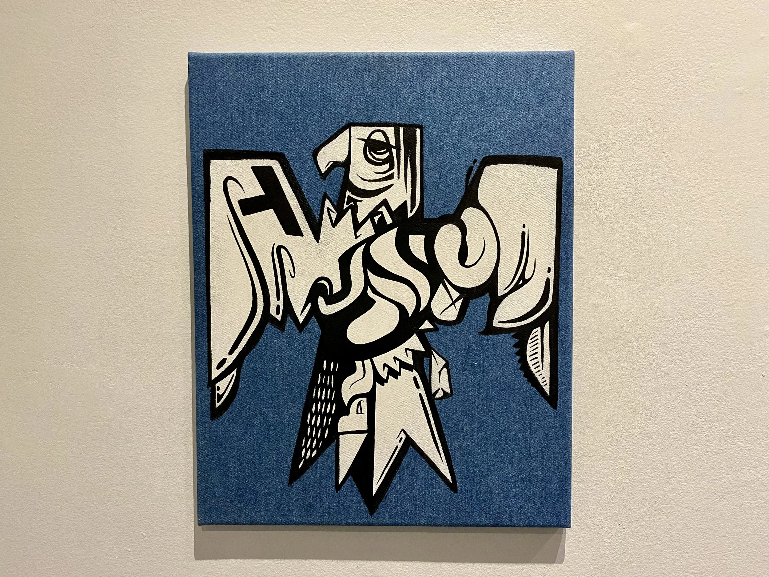 Red Tailed Eagle, 2022
acrylic on denim, 18" x 12"