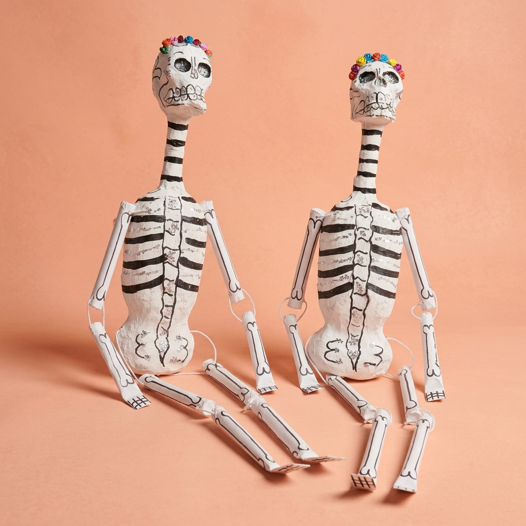 Hand-Painted Cartonería Skeleton