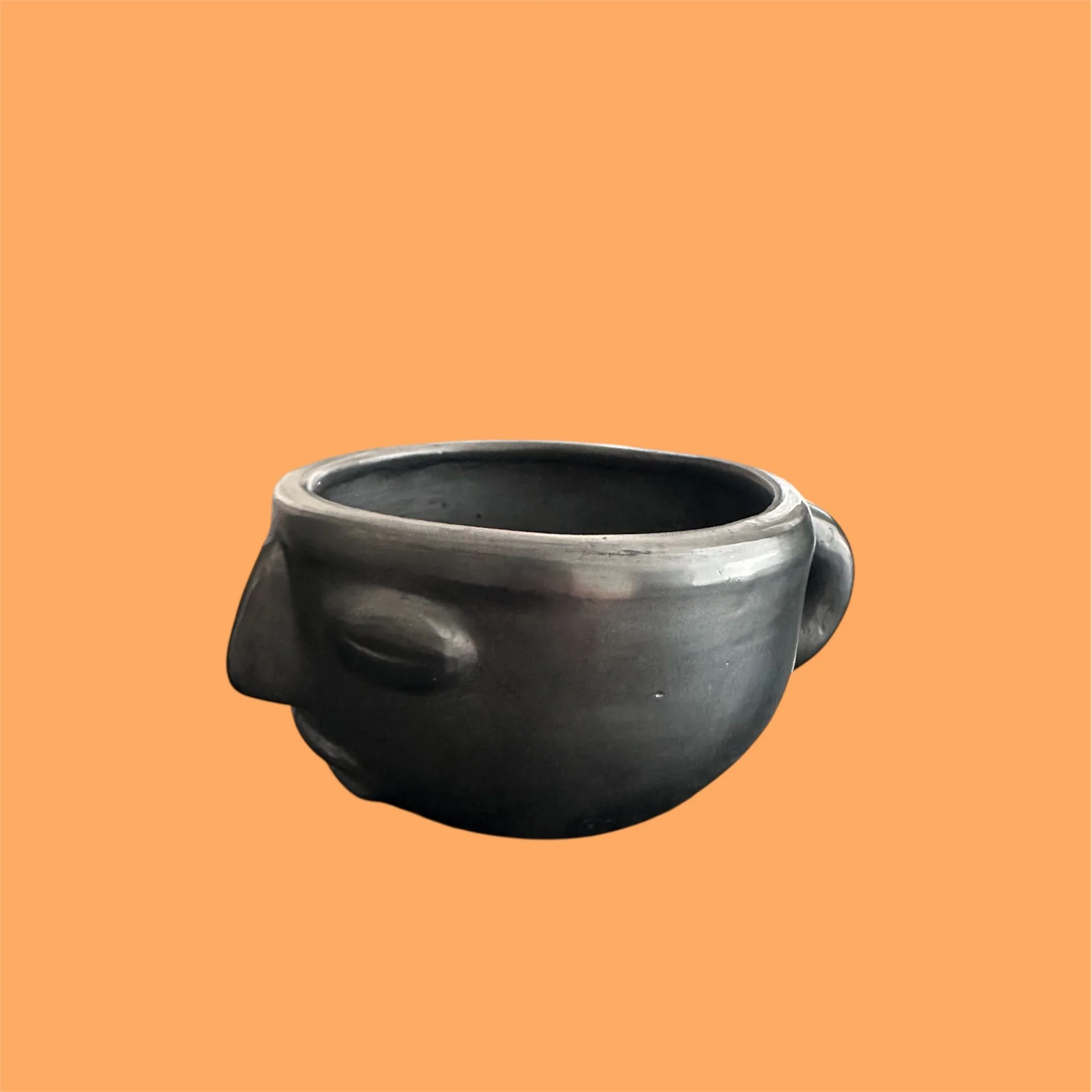 Handcrafted Barro Negro Carita Mug | Oaxacan Black Clay