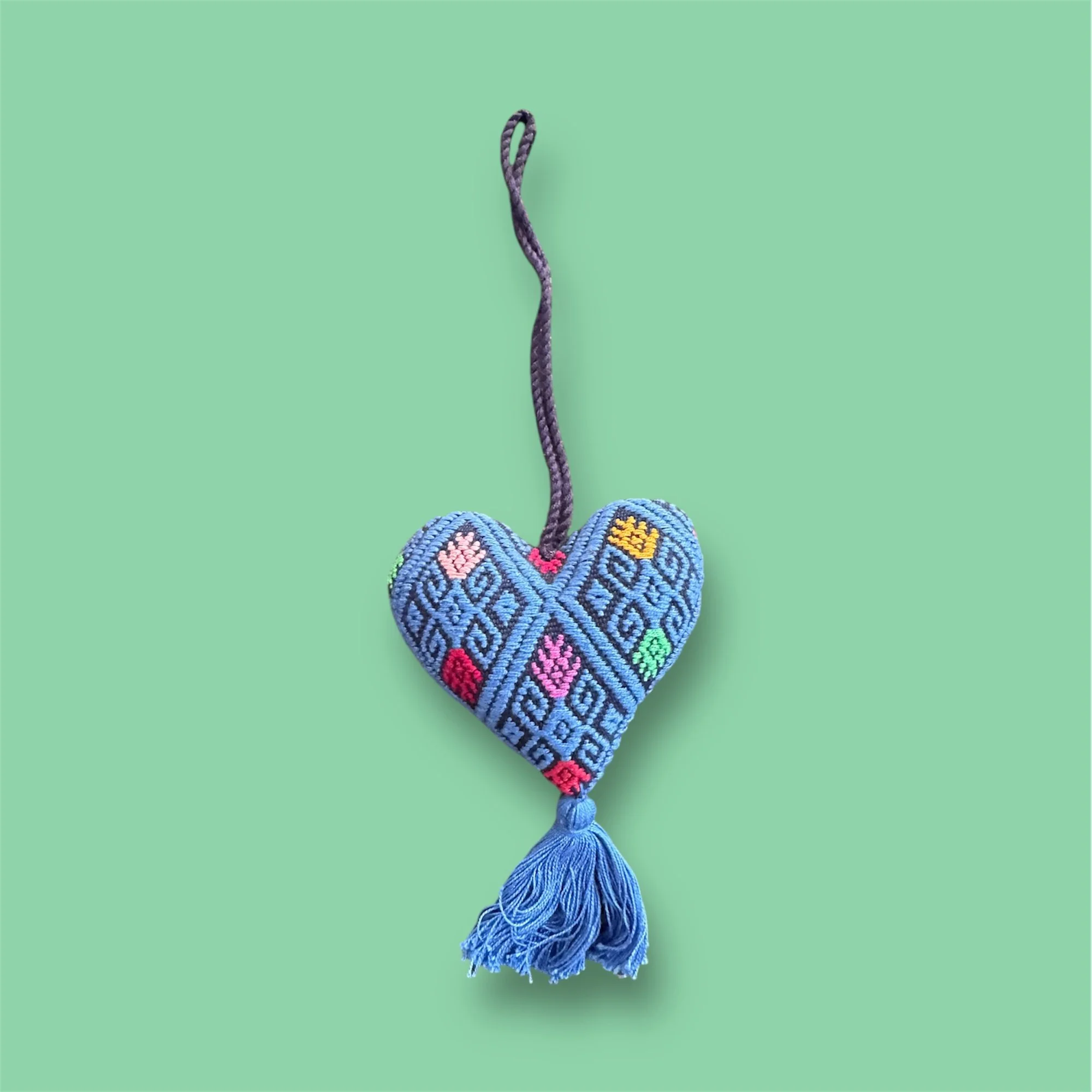 Blue Woven Heart Ornament (Small)