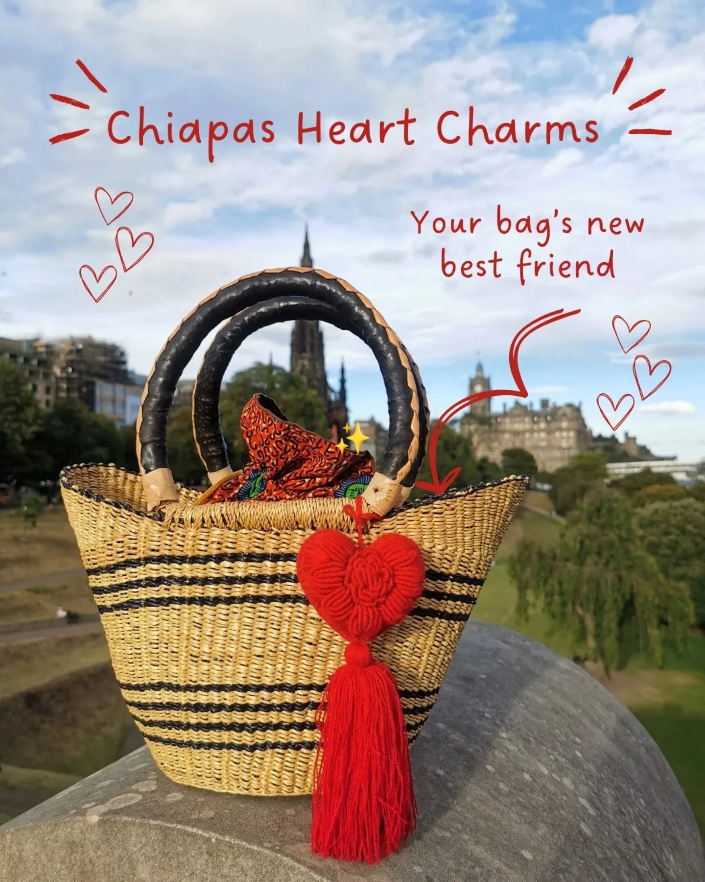 Our Red Heart tassel paired with our go-to @asigeghana bag ❤️ Adding a splash of colour and carrying a piece of Mexico

From Chiapas to Edinburgh, these beautiful handwoven hearts showcase traditional stitches 🇲🇽