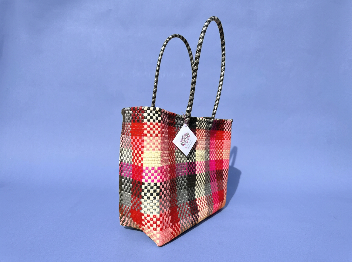 Oaxaca Stripe Tote Bag (Medium) | Handwoven Market Bag from Mexico | Oaxaca, Mexico, Rooted in Mex