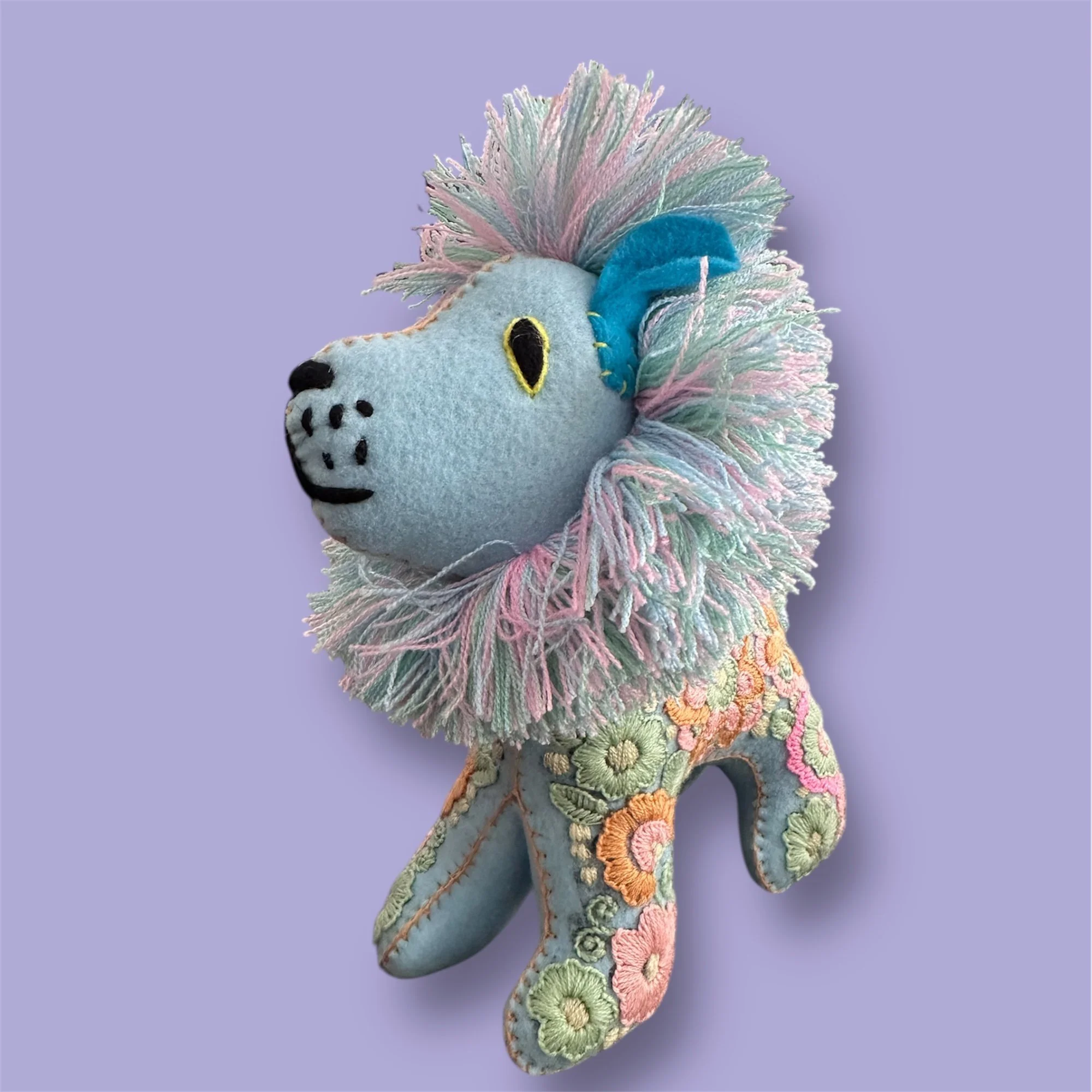 Embroidered Lion Plushie  - Chiapas, Mexico