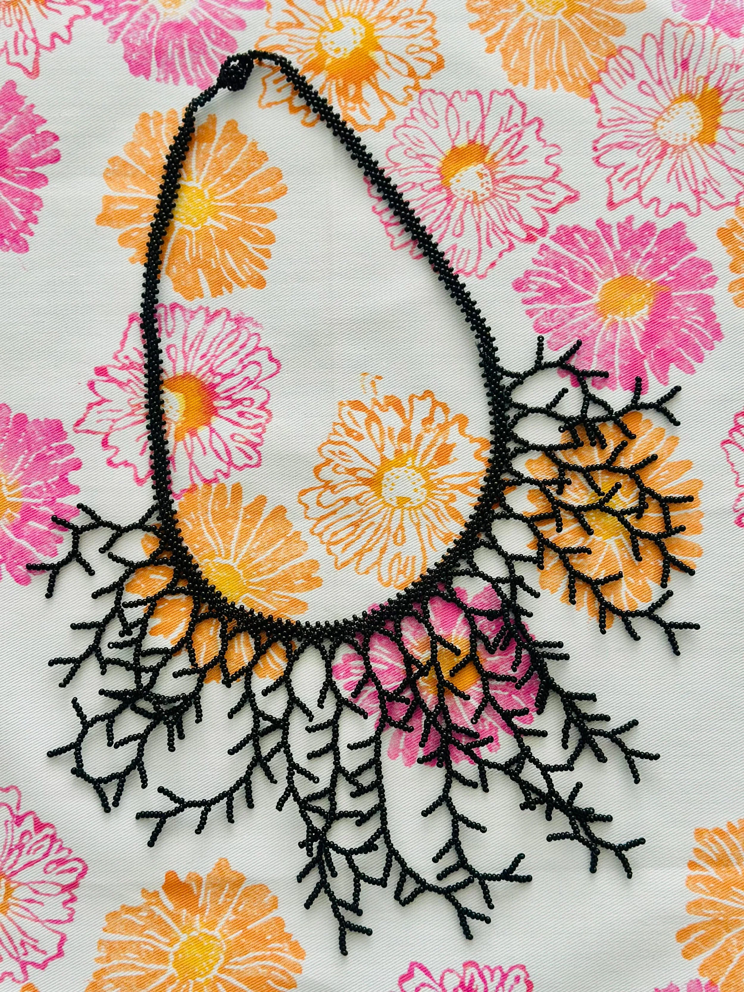Coral-Inspired Necklace (Black) – San Pablito, Puebla