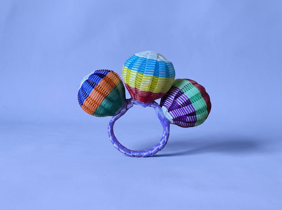 Handwoven Baby Rattle (Large) – Multicoloured