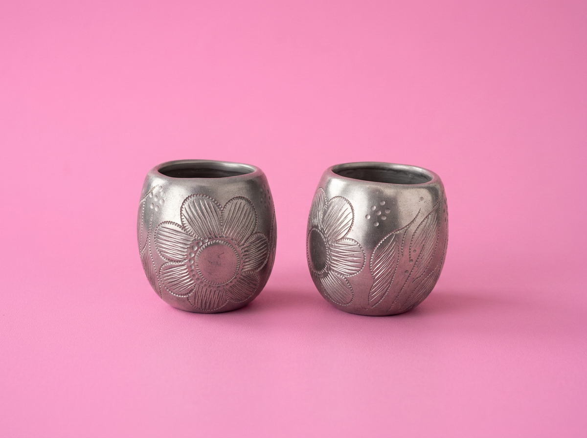 Barro Negro Flowers Shot Glasses (pair)