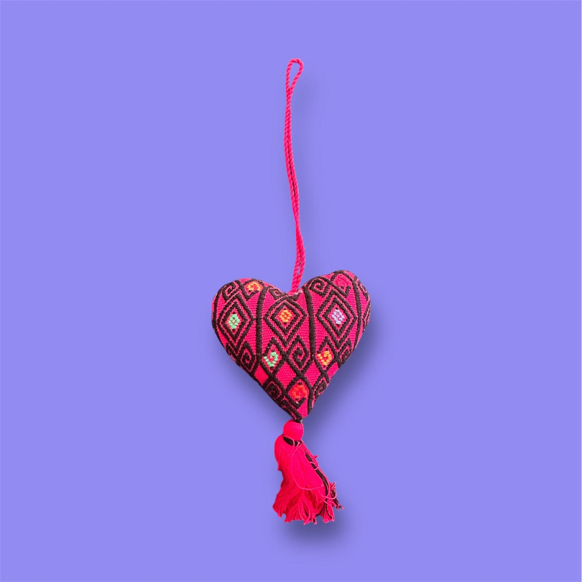Pink Woven Heart Ornament (Small)