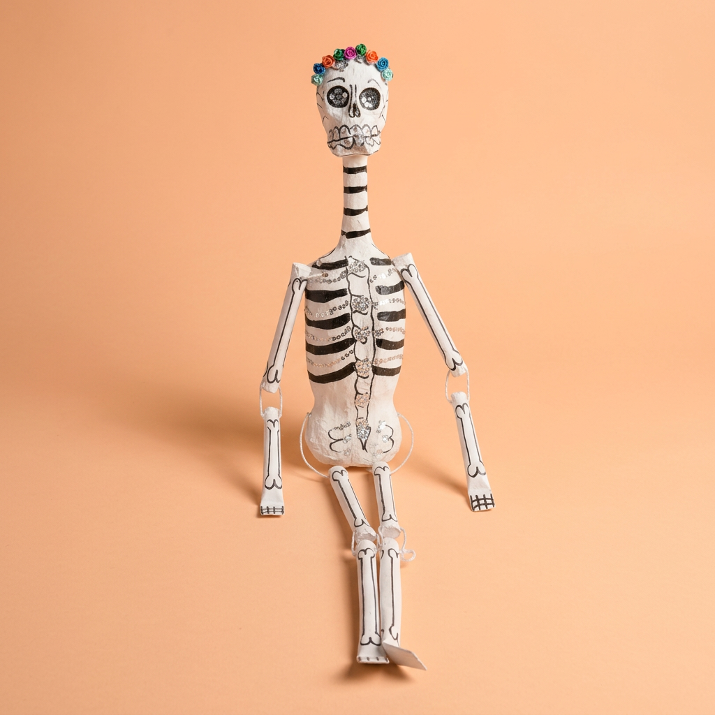 Hand-Painted Cartonería Skeleton