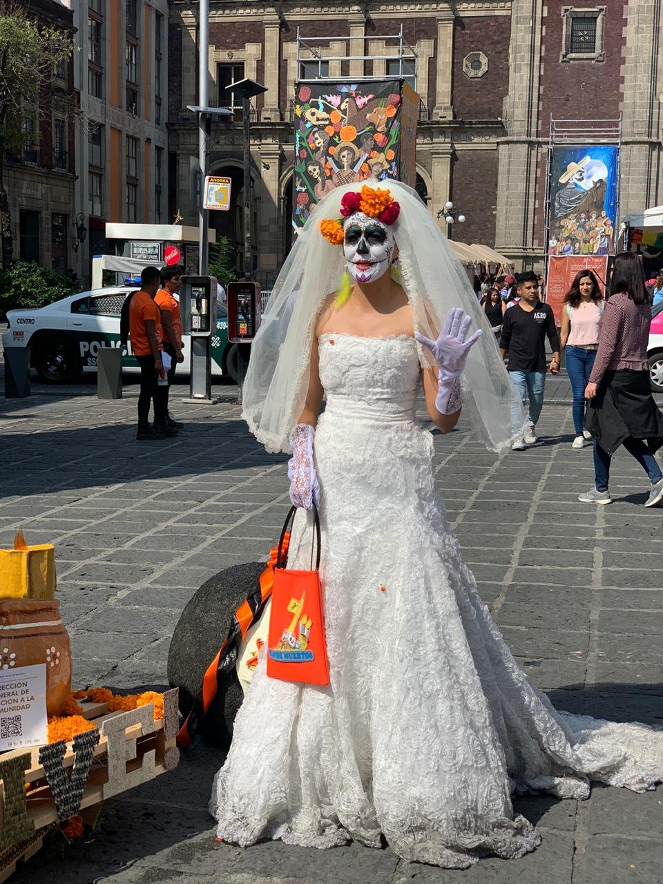 Day of the dead Catrina on the streets of Mexico
