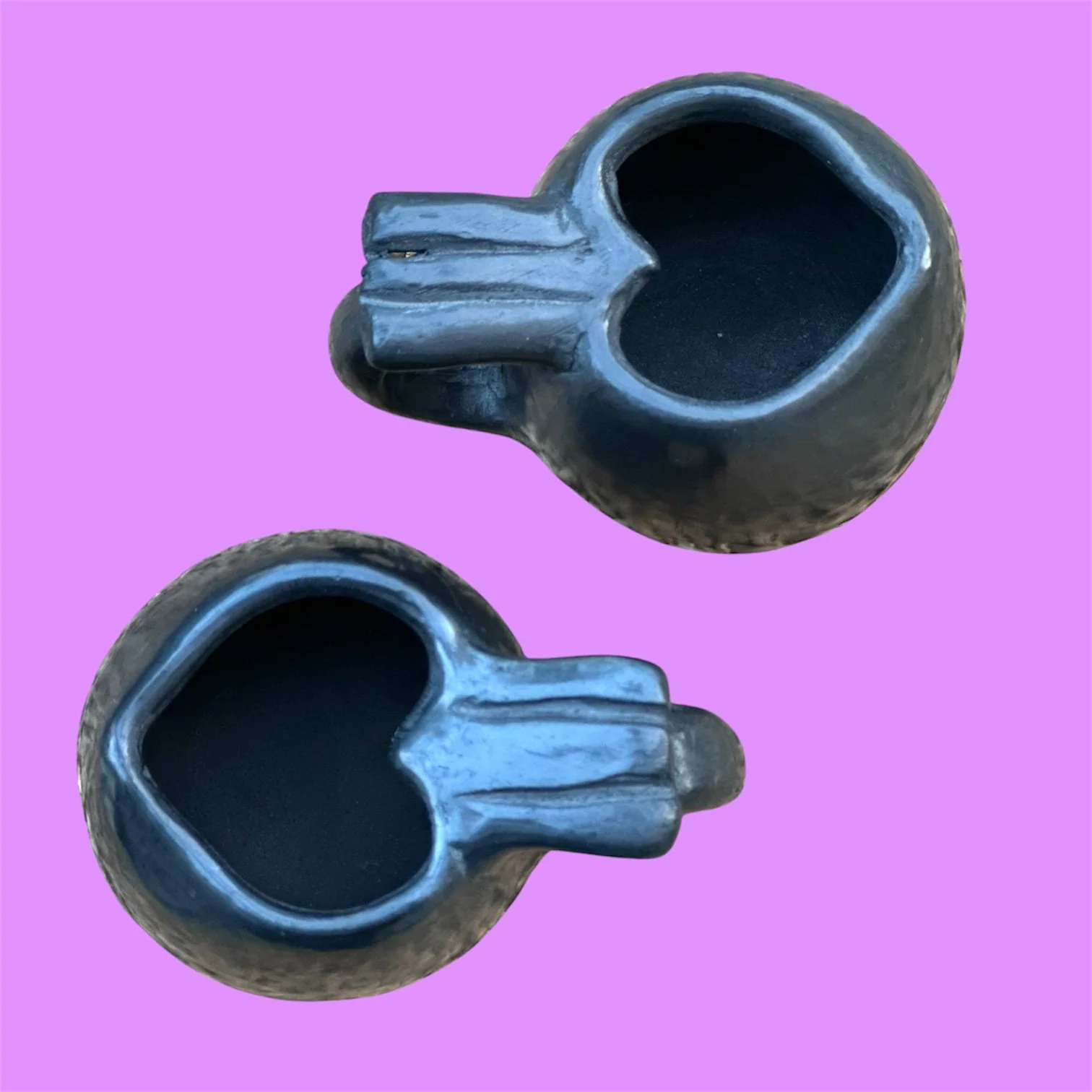 Barro Negro Mini Heart Espresso Cups | Mexican Handmade Pair