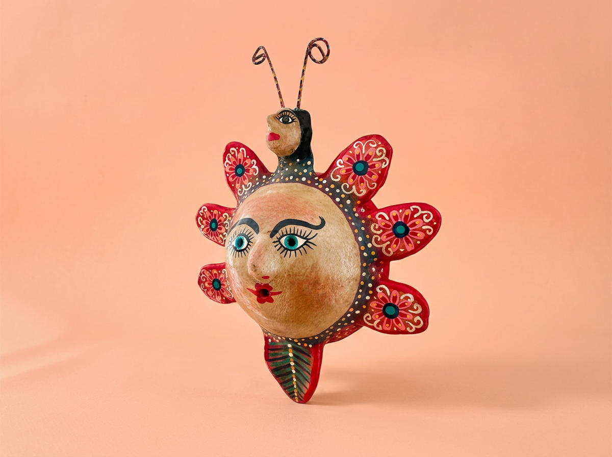 Hand-Carved Coconut Catarina Mask