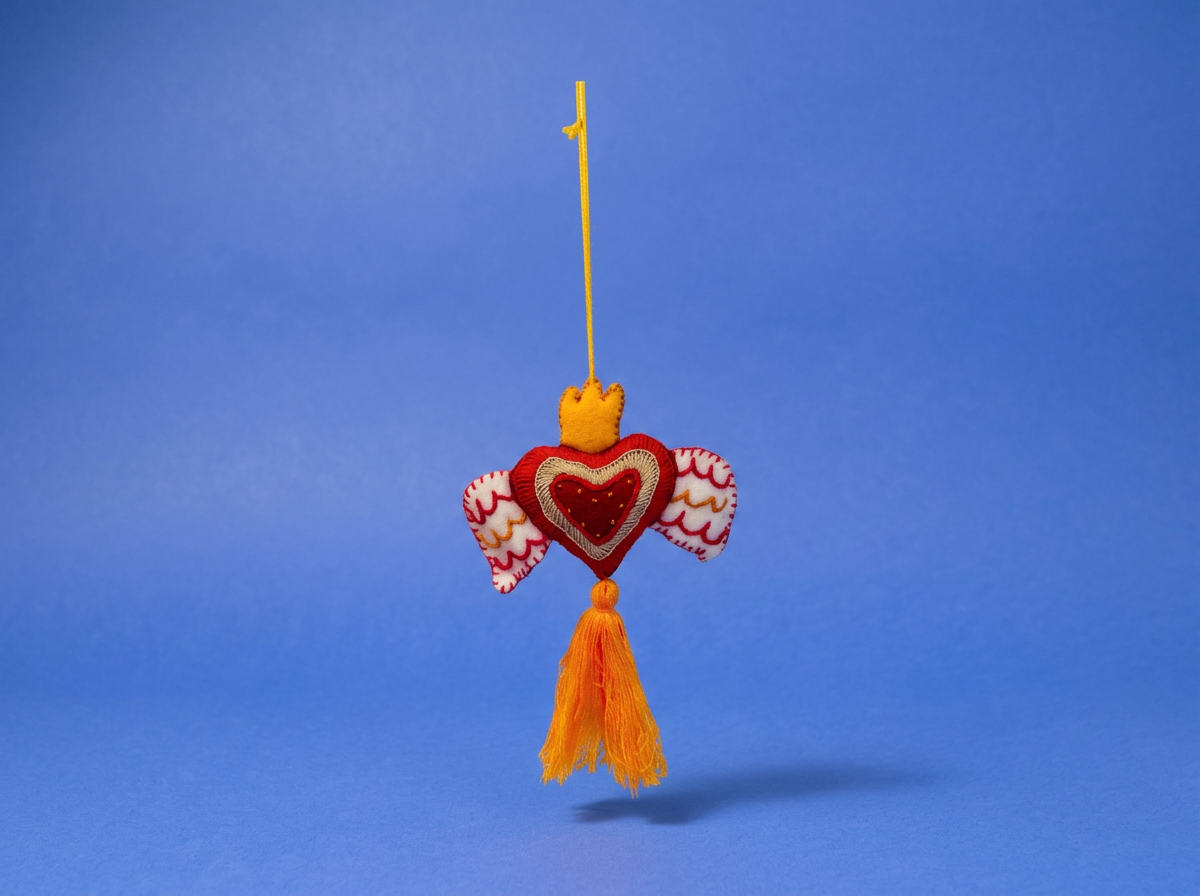 Winged Heart Embroidered Charms | Chiapas, Mexico | Rooted in Mexico