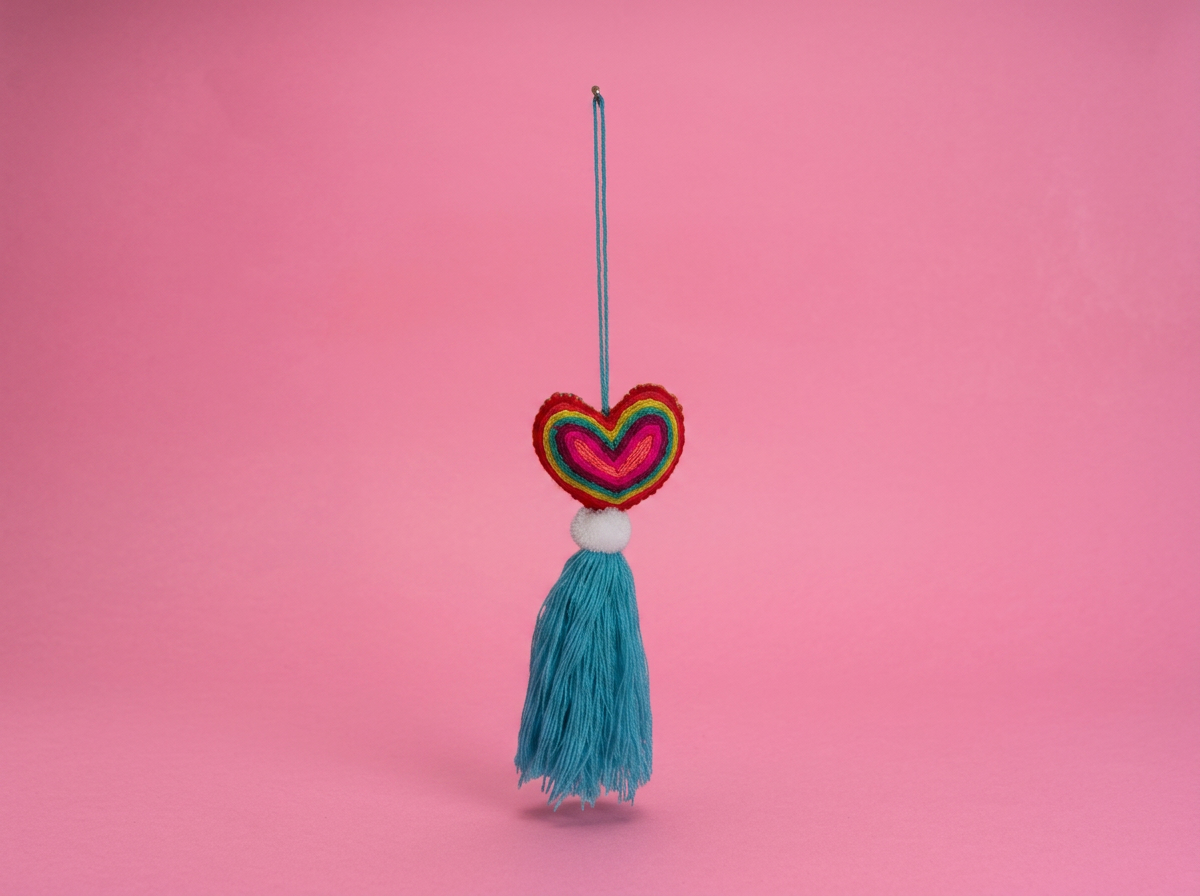 Heart Embroidered Charms | Chiapas, Mexico | Rooted in Mexico