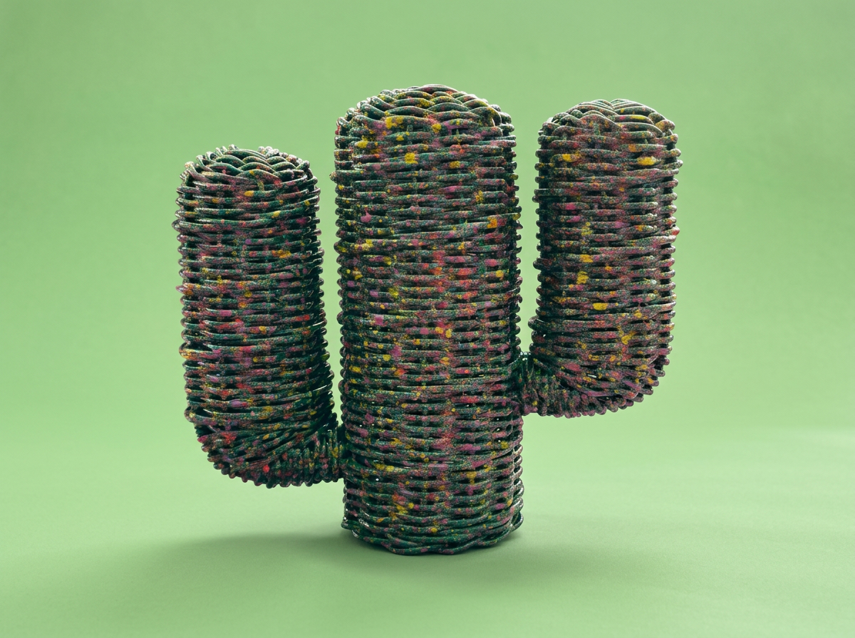 Rattan Cactus Decoration - Green