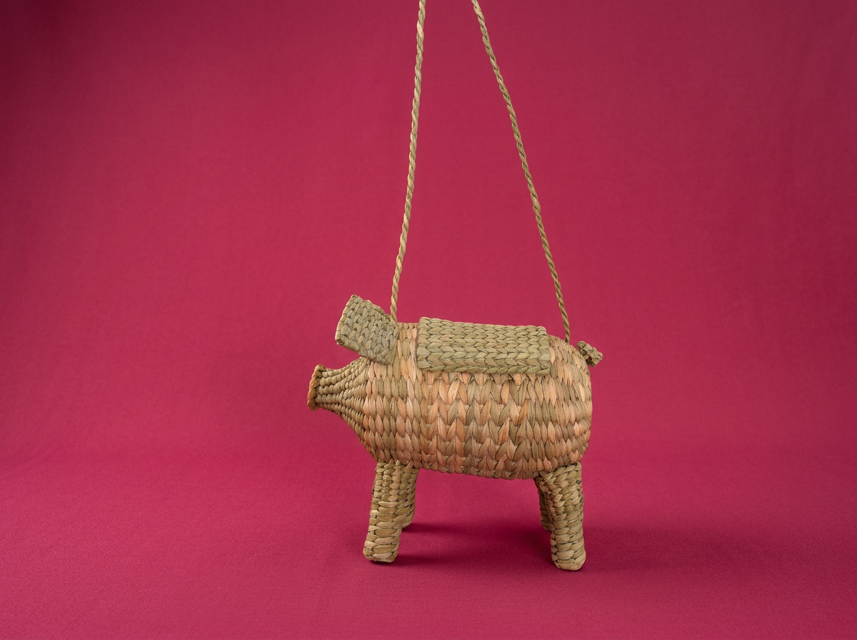 Handwoven Chuspata Puerquito Bag – Michoacán, Mexico | Artisan Reed Animal Bag