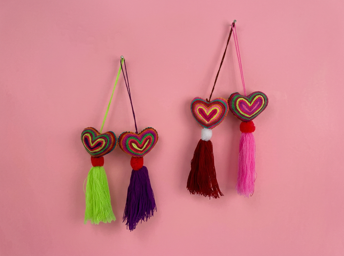Heart Embroidered Charms