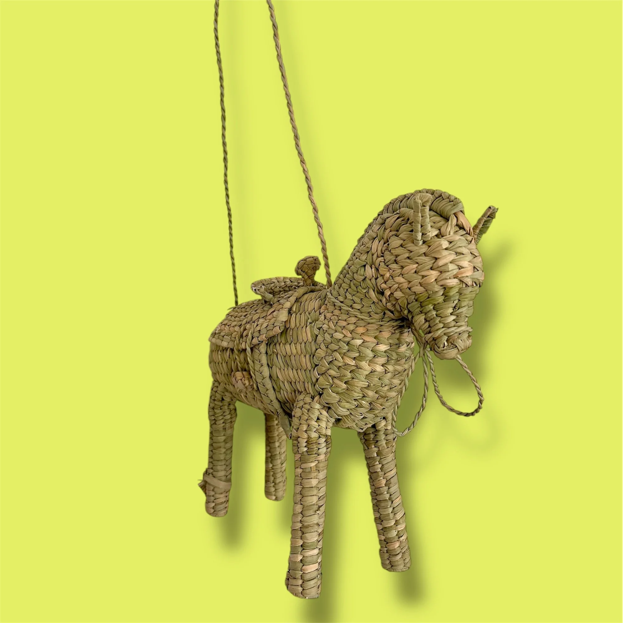 Handwoven Chuspata Horse Bag - Michoacán, Mexico | Natural Reed Artisan Bag