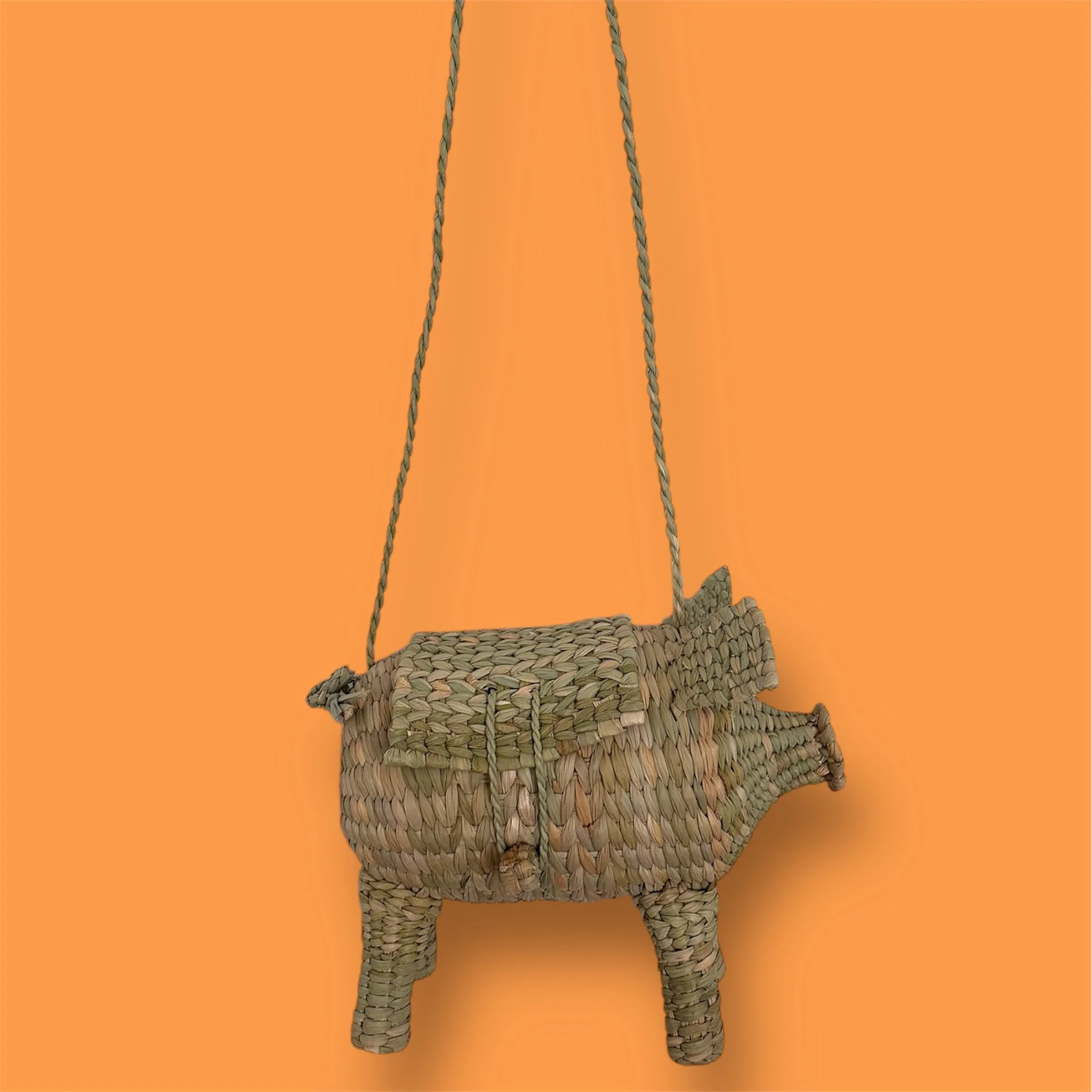 Handwoven Chuspata Puerquito Bag – Michoacán, Mexico | Artisan Reed Animal Bag