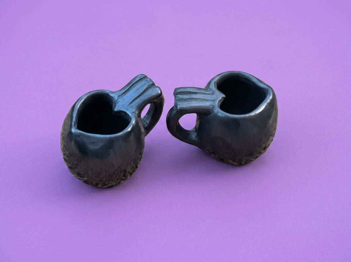Barro Negro Mini Heart Espresso Cups | Oaxacan Black Clay | Rooted in Mexico