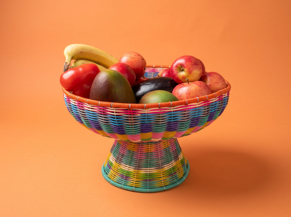 Handwoven Mexican Fruit Bowl | Multicolour | Oaxaca, Mexico