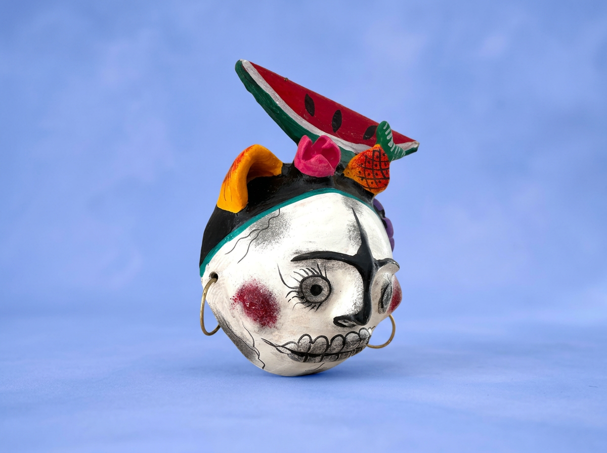 Hand-Carved Coconut Calavera Mask