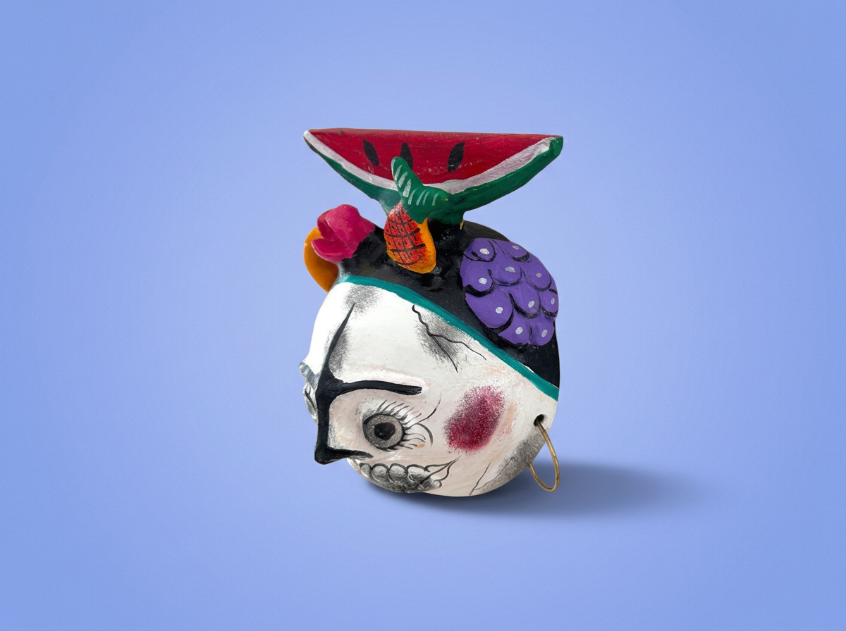 Hand-Carved Coconut Calavera Mask