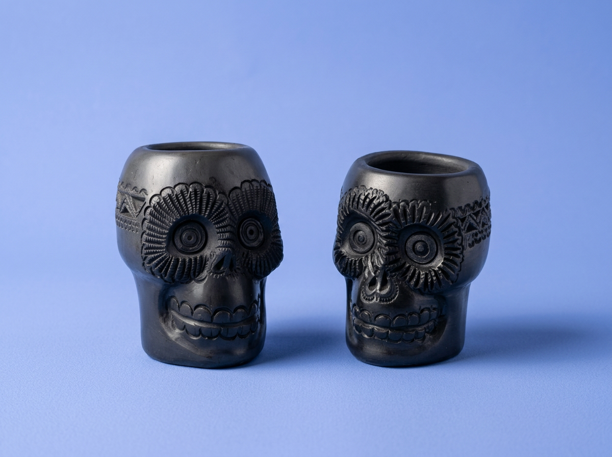 Barro Negro Skull Shot Glasses (pair)