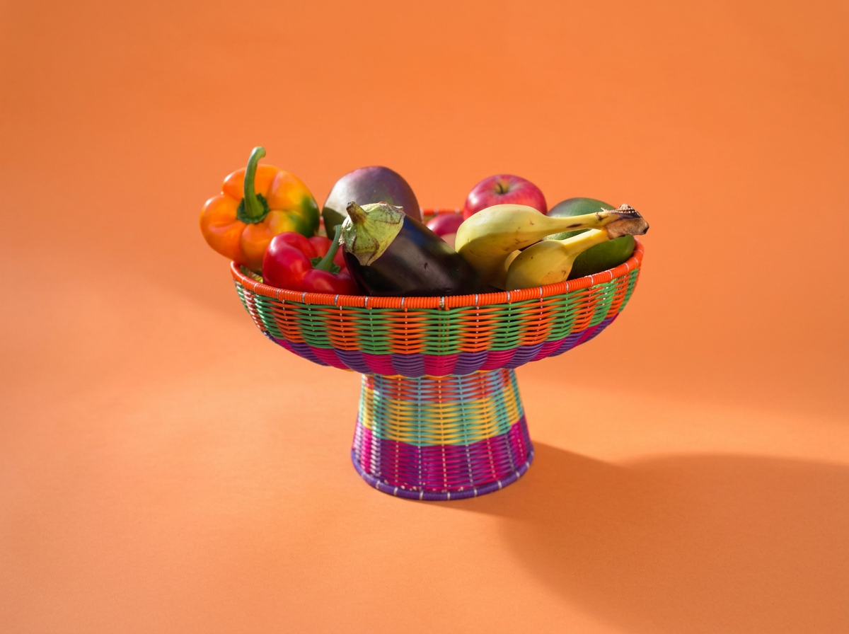 Handwoven Mexican Fruit Bowl – Multicolour