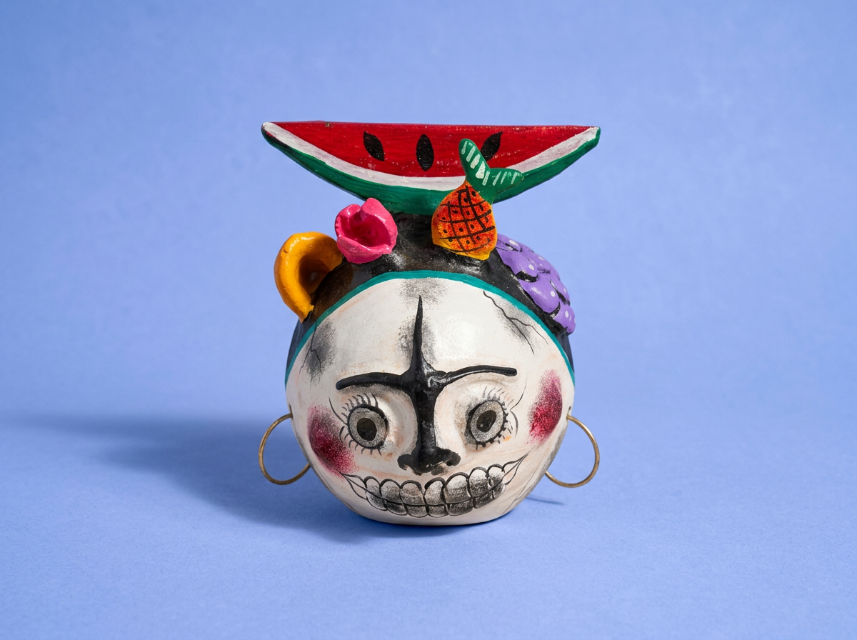 Hand-Carved Coconut Calavera Mask
