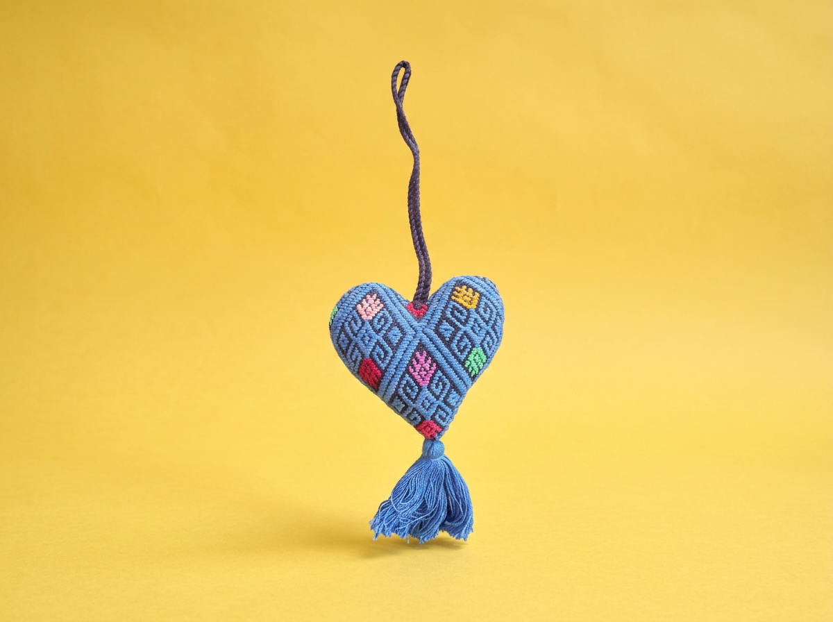 Blue Woven Heart Ornament (Small)