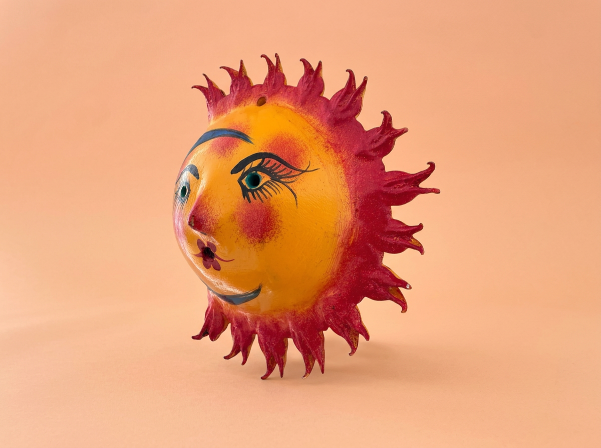 Hand-Carved Sun and Moon Mask