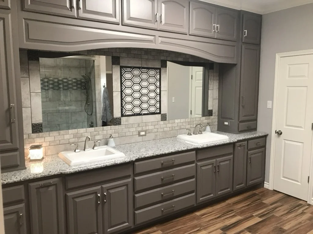 Expanded storage and bright task lighting create a calm space.