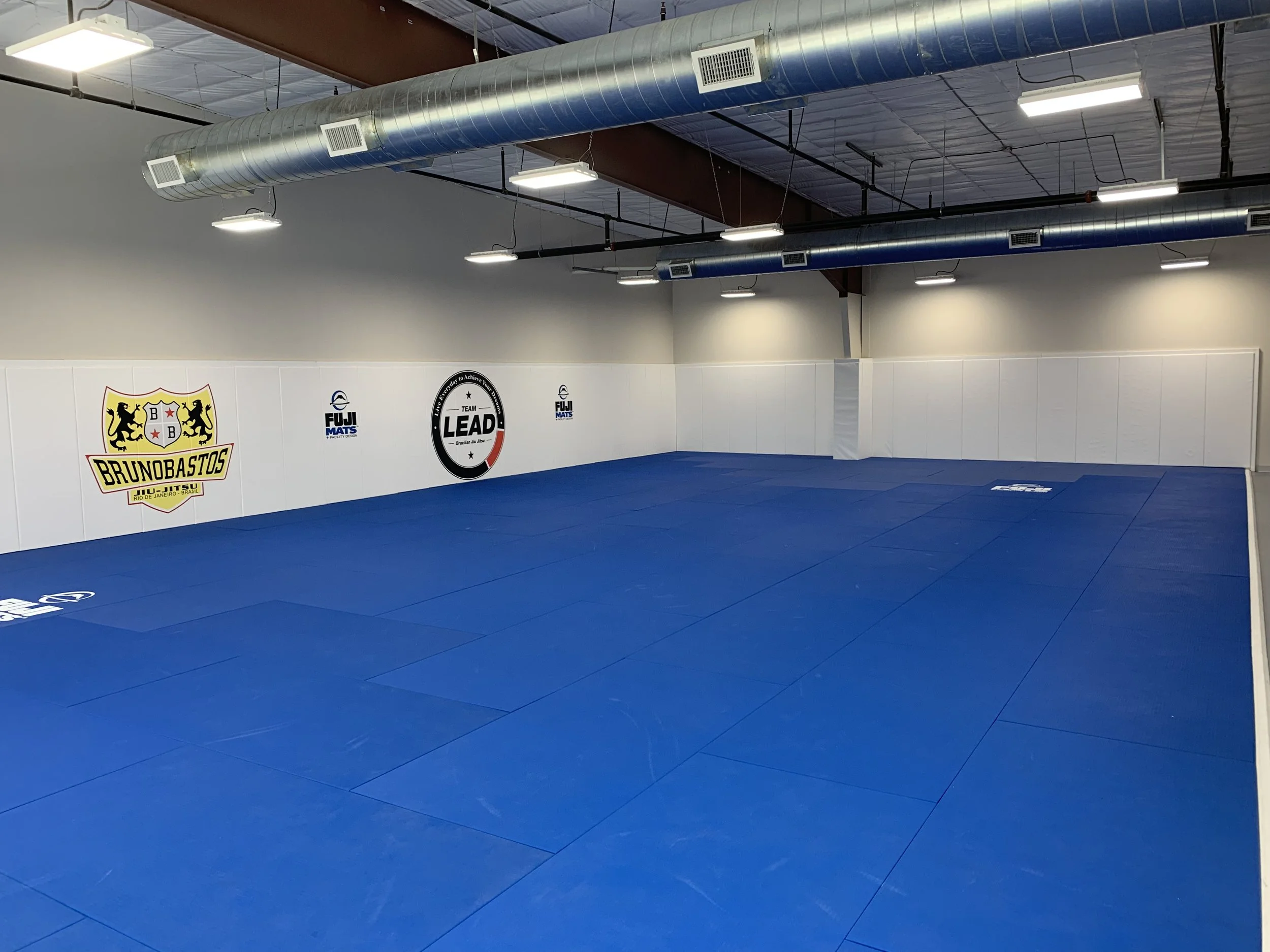 Mechanical, electrical, and lighting coordinated above an uninterrupted mat layout.