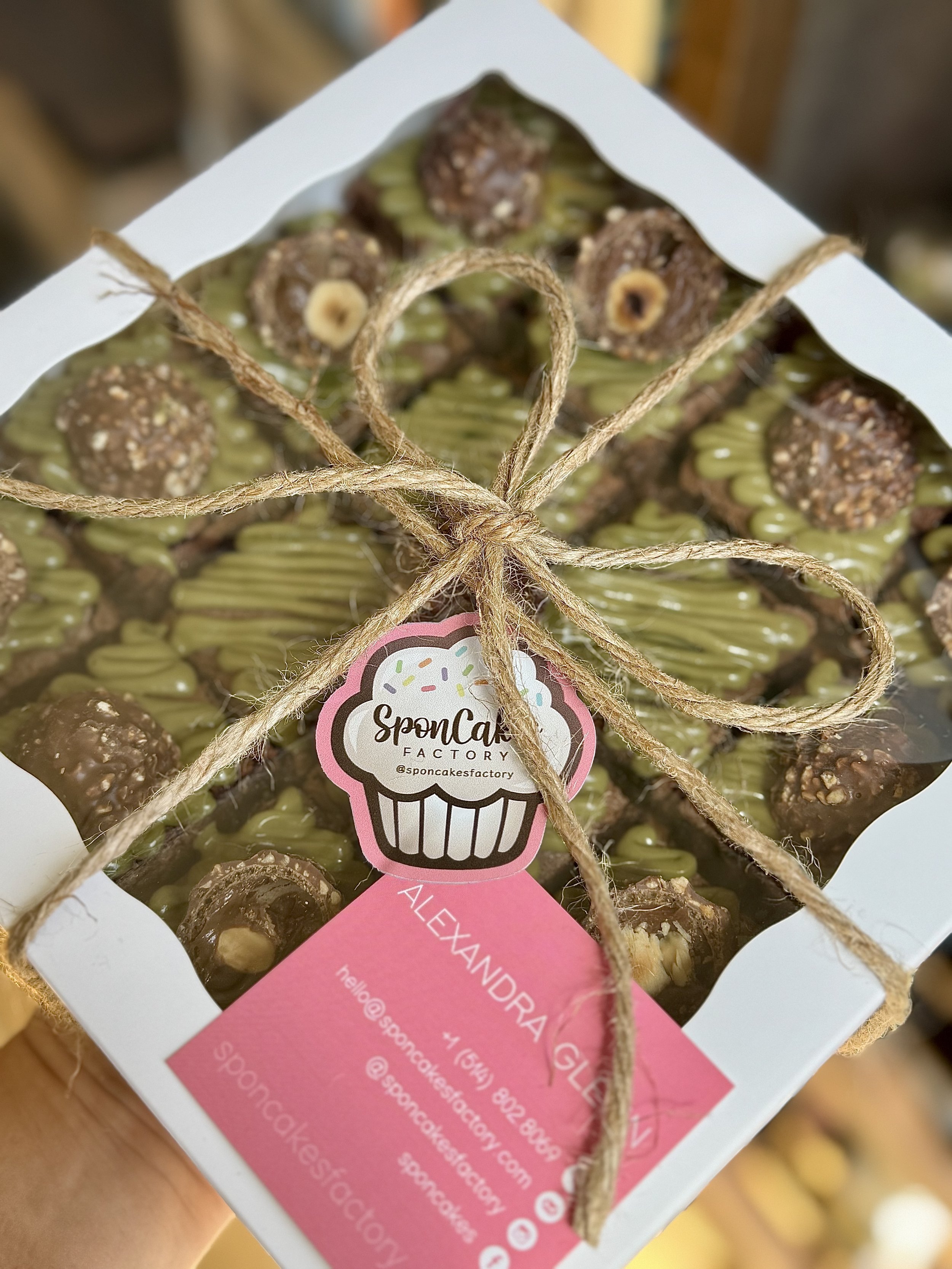 Pistachio and Ferrero Brownie Box