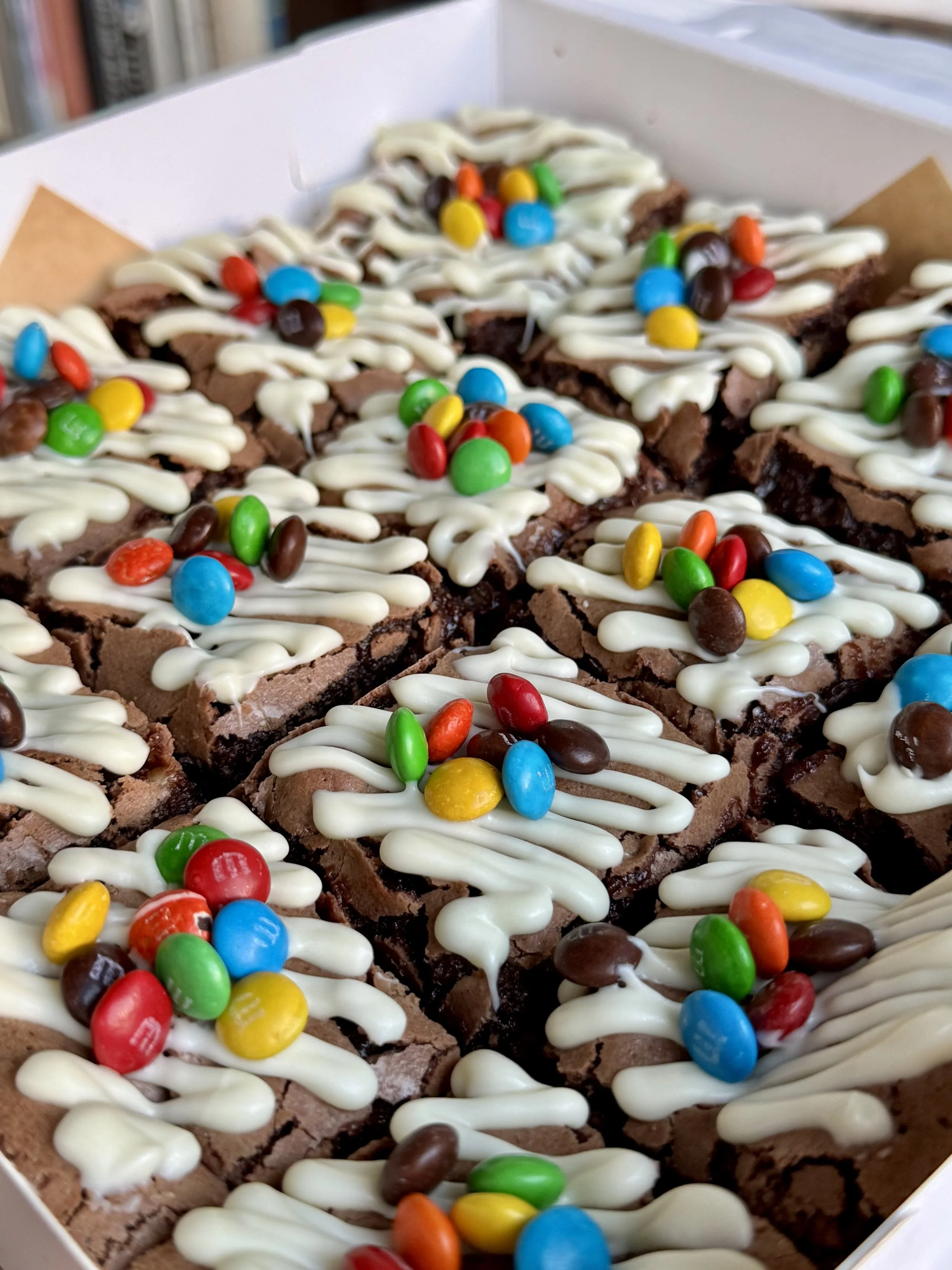 Chocolate and m&m's brownie bites